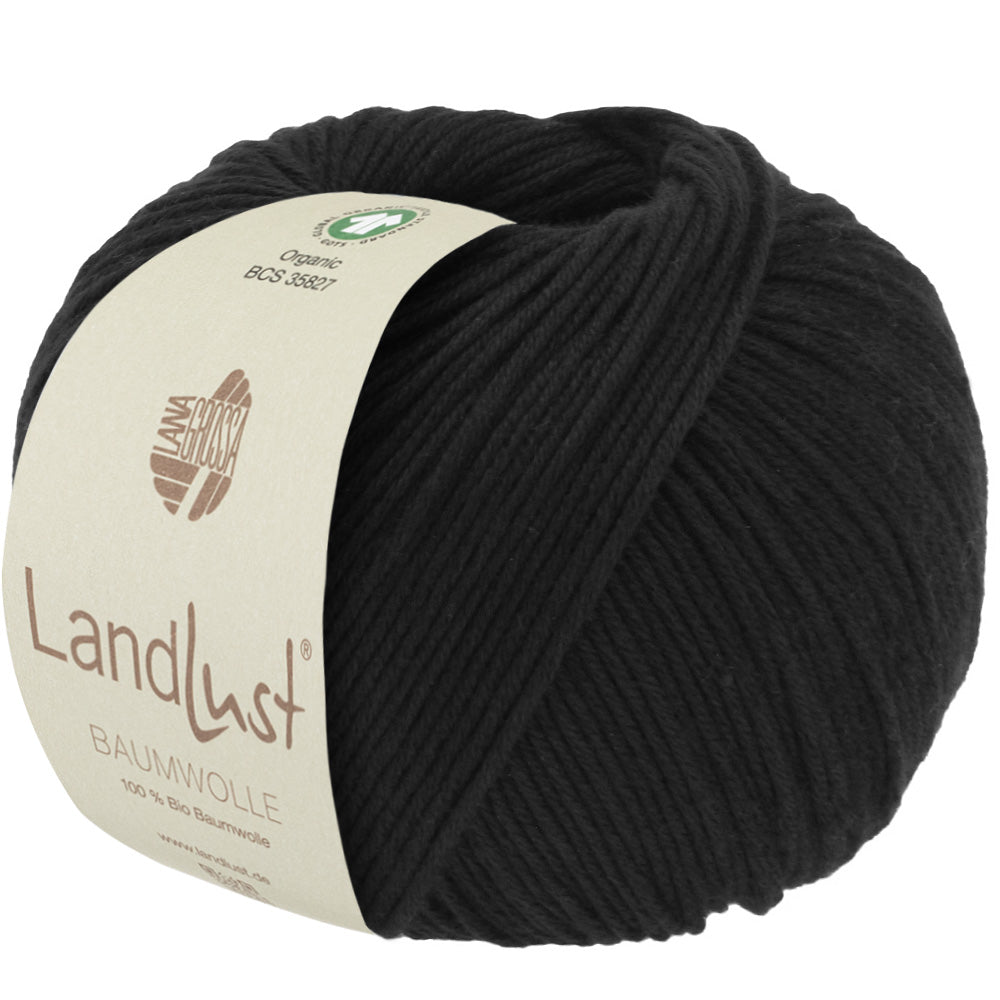 LANDLUST BAUMWOLLE GOTS 0001 von Lana Grossa - Farbe Schwarz bei knitkiste.de