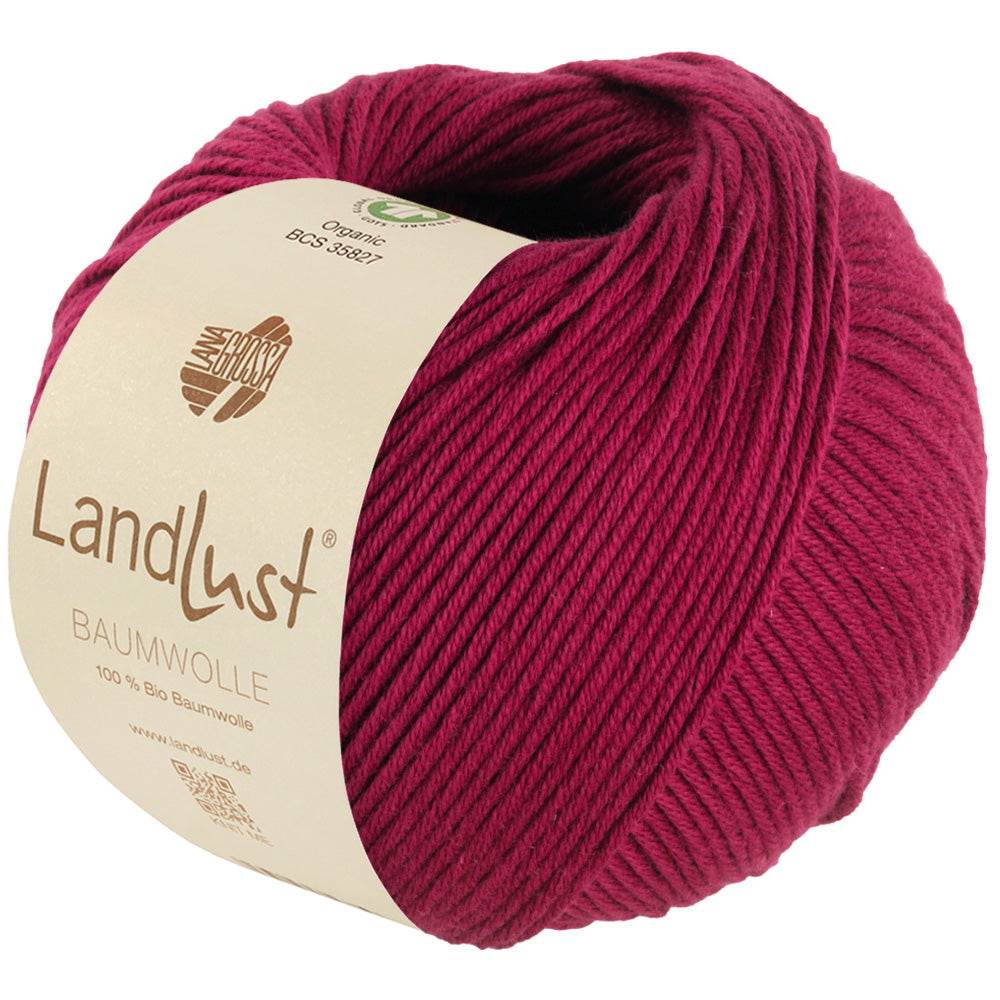 LANDLUST BAUMWOLLE GOTS 0023 von Lana Grossa - Farbe Weinrot bei knitkiste.de