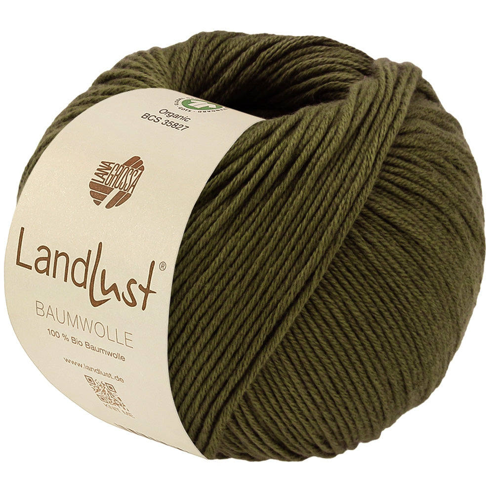 LANDLUST BAUMWOLLE GOTS 0032 von Lana Grossa - Farbe Moosgrün bei knitkiste.de