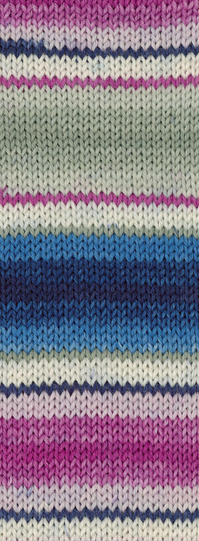 LANDLUST DIE SOCKENWOLLE 0118 von Lana Grossa - Farbe Hellgrau/Ecru/Fuchsia/Blau/Jeans/Nachtblau/Zartrosa/Flieder Gest bei knitkiste.de