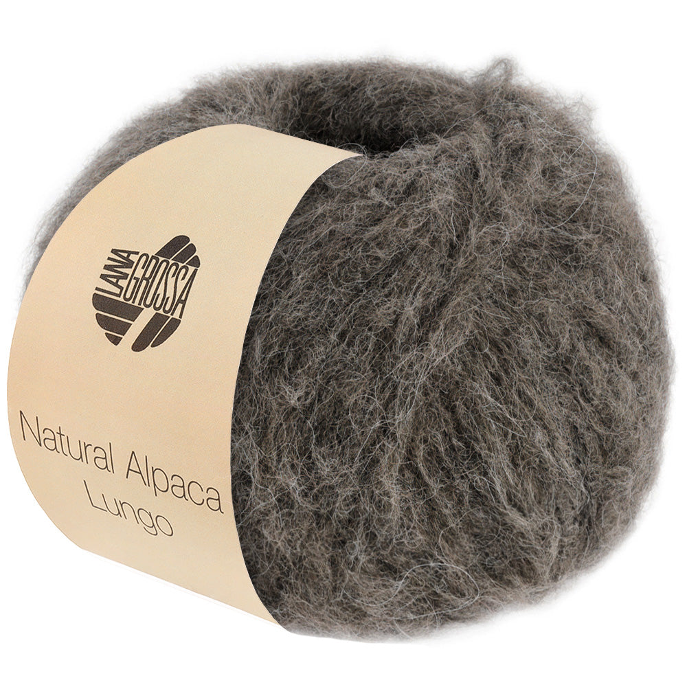 Lana Grossa NATURAL ALPACA LUNGO 0021, Farbe Dunkelgrau