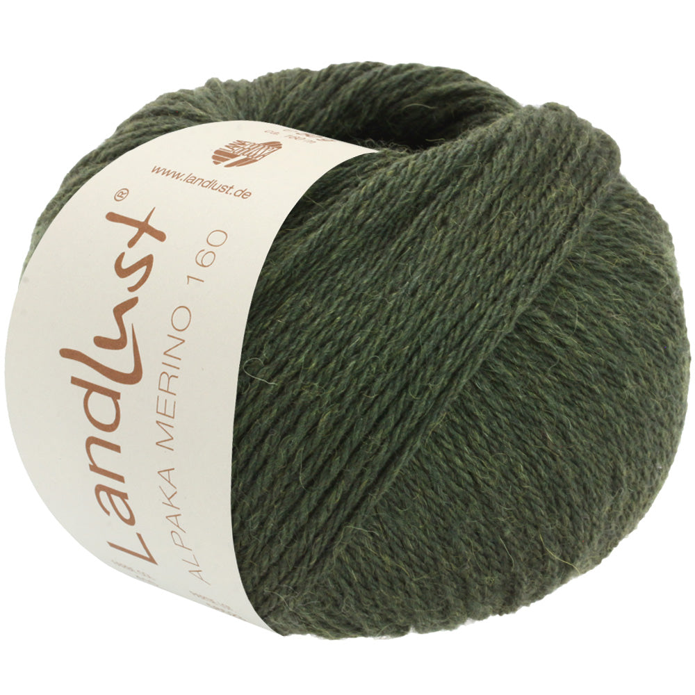 LANDLUST ALPAKA MERINO 160 0423 von Lana Grossa - Farbe Moosgrün bei knitkiste.de