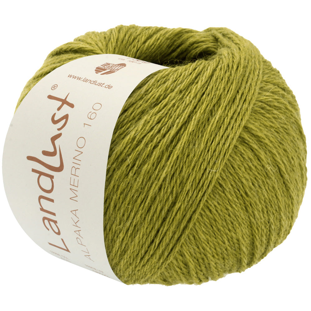 LANDLUST ALPAKA MERINO 160 0443 von Lana Grossa - Farbe Kiwigrün bei knitkiste.de