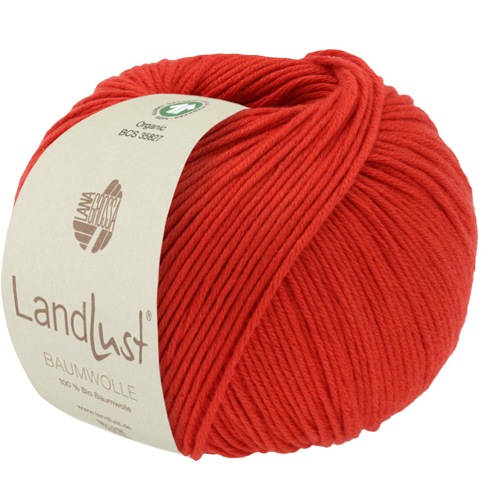 LANDLUST BAUMWOLLE GOTS 0019 von Lana Grossa - Farbe Rot bei knitkiste.de