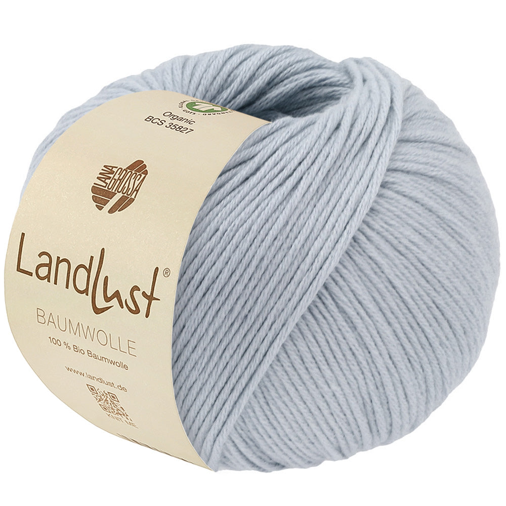 LANDLUST BAUMWOLLE GOTS 0027 von Lana Grossa - Farbe Eisblau bei knitkiste.de