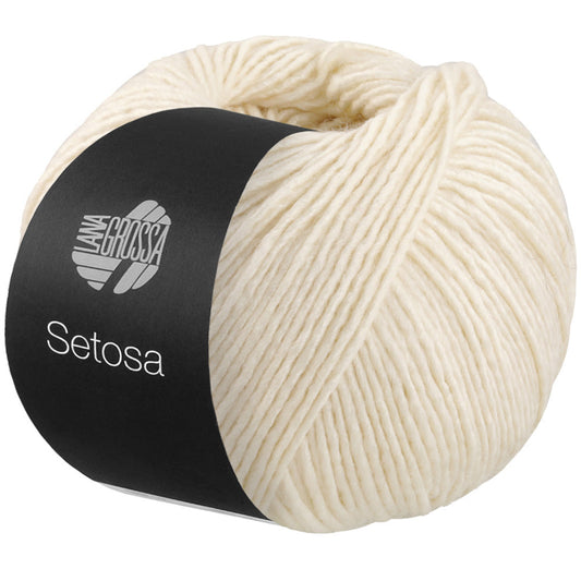 Lana Grossa SETOSA 0001, Farbe Rohweiß
