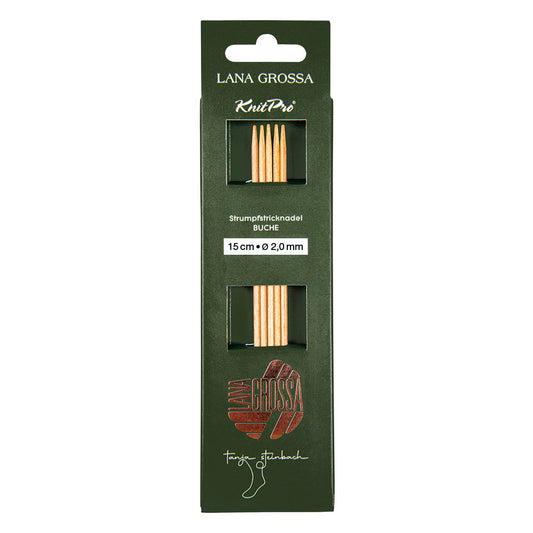 Strumpfstricknadel Holz Buche 15/2,0 - Tanja Steinbach Edition von Lana Grossa bei knitkiste.de